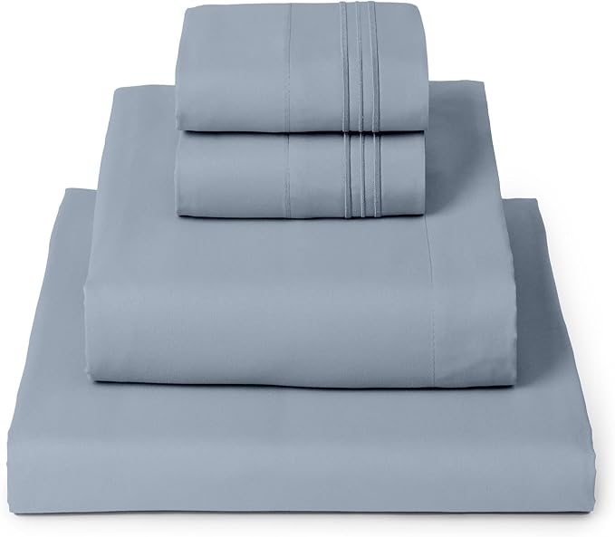Mellanni Iconic 4-Piece, Ultra Soft Sheet Set (Queen, Blue Hydrangea) | 10M+ Sleepers. Lab-tested: Sleeps Cool, Stays Bright, Strong, Smooth. Good Housekeeping Best Bedding, 7 yrs running.