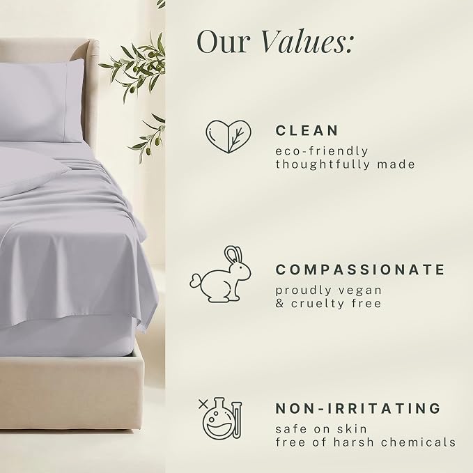 Hearth & Harbor Extra Deep Pocket Sheets - Fits Mattress 18-24 Inches Deep - Extra Deep Pocket California King Size - 6 Piece Cal King Sheets - Cal King, Light Lavender