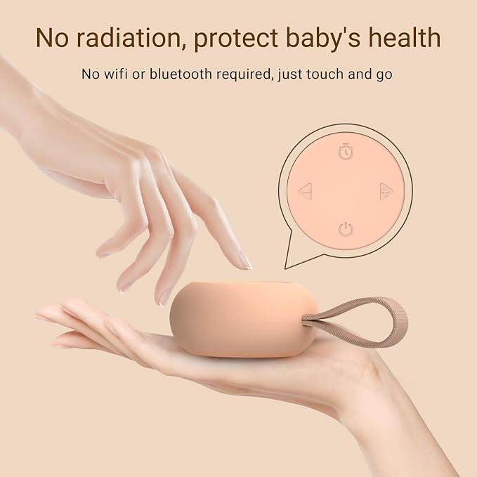Portable Baby Sound Machine & Essentials for Babies & Kids-Peach | White Noise Machine[Timer Function][20 Soothing Sounds][15 Hours Battery Life]Travel,Registry,Gifts,Clips on Baby Stroller