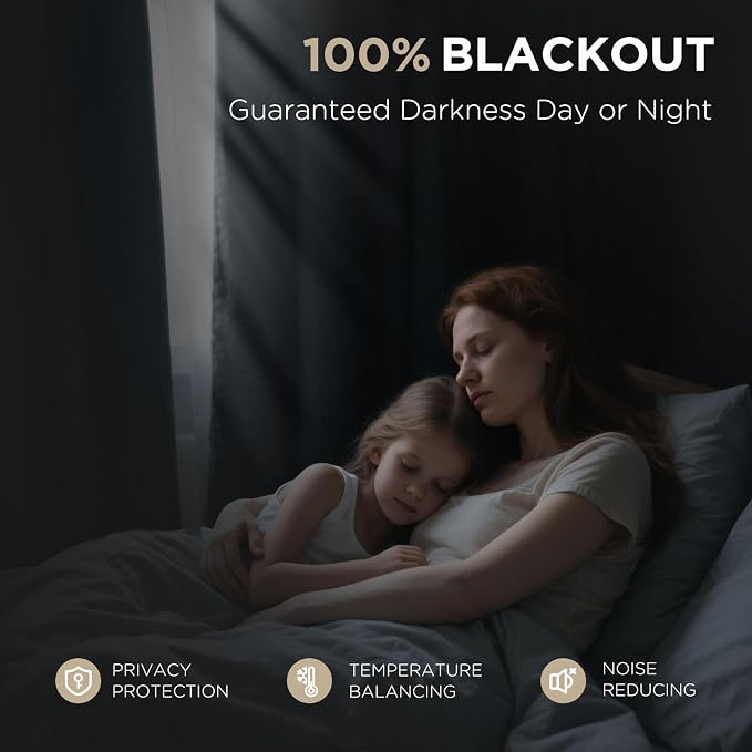 Joydeco Linen Blackout Curtains for Bedroom - 100% Light Blocking 1 Panels, Light Grey Drapes 100" W x 90" L, Thermal Insulated Room Darkening Curtains for Living Room, Rod Pocket & Back Tabs