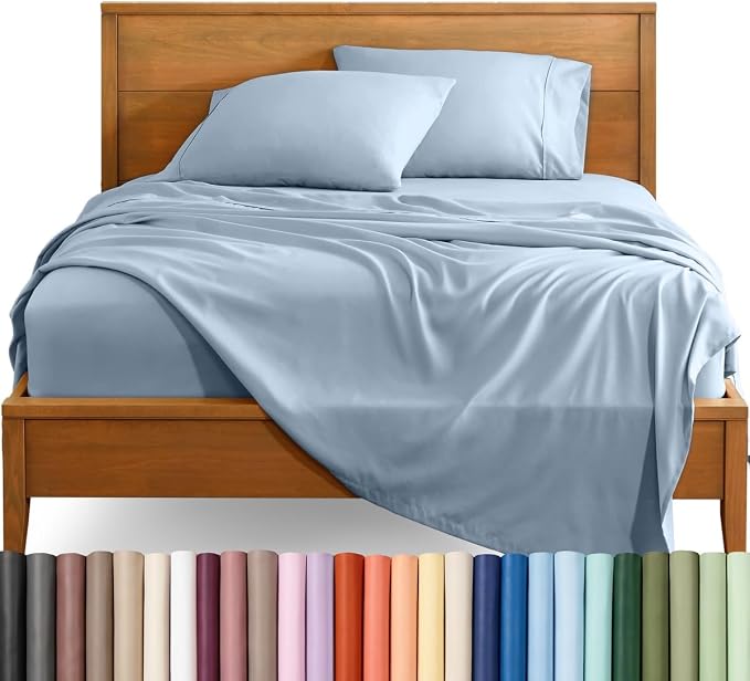 Bare Home King Sheet Set - 1800 Ultra-Soft (King, Dusty Blue) | Deep Pockets 6 to 15 Inches, Breathable, Hypoallergenic, Hotel Luxury, Easy Fit, Soft, All-Season