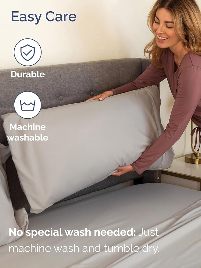 Extra Deep Full Sheet Set - 4 Piece Breathable Cooling Sheets - Light Grey | Easily Fits 18 to 24 inch Mattress - Ultra Soft, Wrinkle & Fade Free with Extra Deep Pockets - Comfy Hotel Luxury Bedding