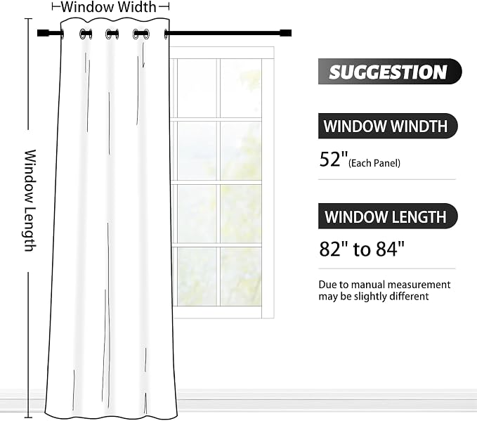 SimpleHome Black to White Ombre Room Darkening Curtains 84 inches,1 Panel | Curtains for Bedroom,Thermal Insulated Grommet Gradient Drape,Light Blocking Window Curtain for Living Room,1 Panel,52Wx84L