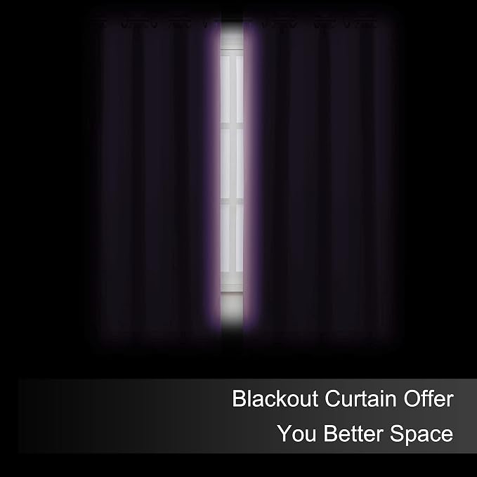Blackout Curtains 38 x 54 inch/Lavender Curtains Set of 2 Panels/Thermal Insulated Room Darkening Bedroom Curtains