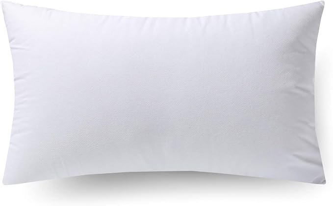 Calibrate Timing Hypoallergenic Lumbar Pillow Inserts 4 Pack, 12 × 20 Inches – Plush Polyester Throw Pillow Fillers for Sofas, Beds, and Office Use