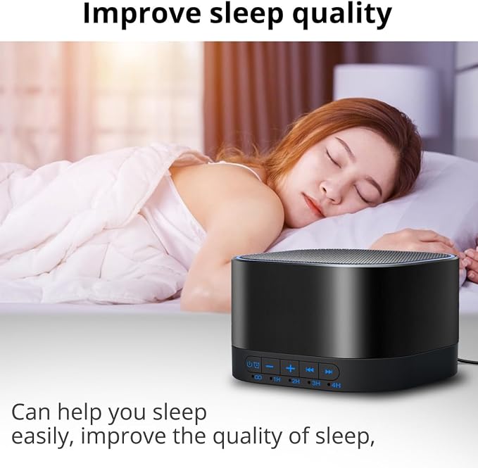 Magicteam Sound White Noise Machine with 20 Non Looping Natural Soothing Sounds and Memory Function 32 Levels of Volume Powered by AC or USB and Sleep Sound Timer Therapy for Baby Kids Adults