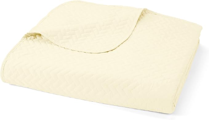 Merit Linens Classic Quilt Coverlet Soft Set in Herringbone Stitching - Twin/TwinXL Yellow