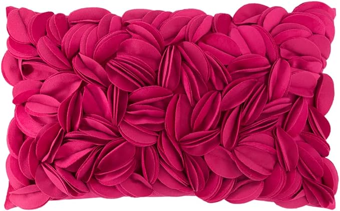 KINGROSE 3D Flower Cushion Cover Home Decorative Throw Pillow Cover Rectangular Pillowcase Sham for Couch Bed Living Room Sofa 12 x 20 Inches Velvet Rose Red | Rectangular Pillowcase, Home Decorative Throw Pillow Cover, For Couch Bed Living Room Sofa S...