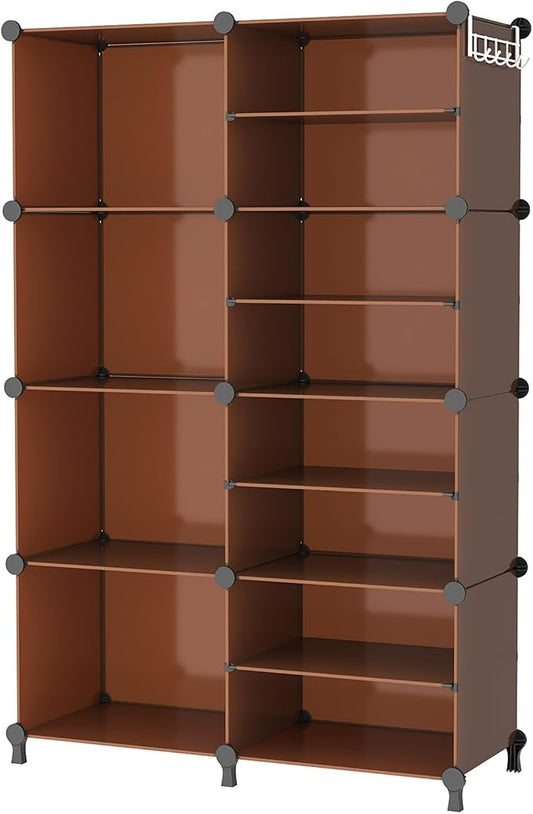 AWTATOS Closet Organizer 8 Cube Storage Shelves, Cocoa Brown | Closet Organizers and Storage, DIY Stackable Cubby Shelving, Clothes Organizers for Closet Bedroom Living Room Office