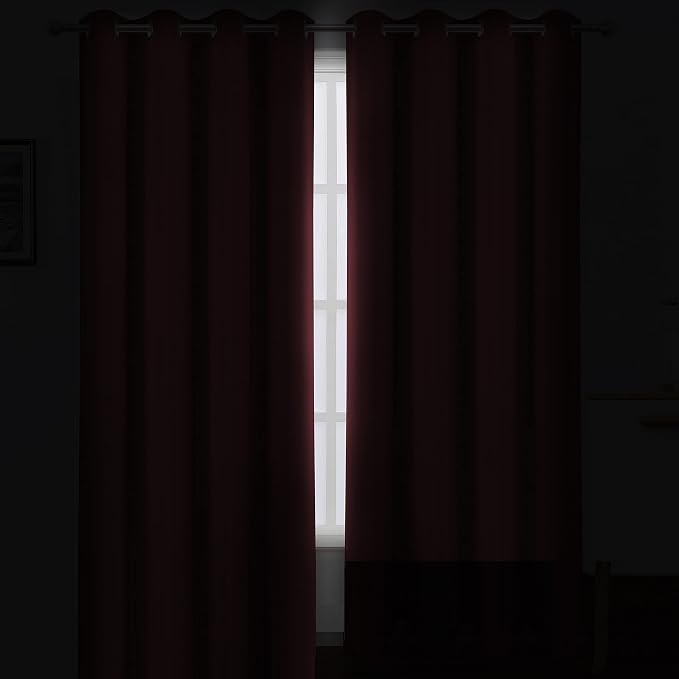 Burgundy Red Thermal Blackout Curtains/52 x 84 Inch/Set of 2 Panels Room Darkening Curtains for Bedroom