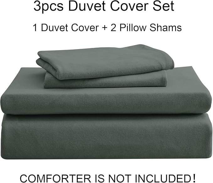 PURE ERA Jersey Knit Sheet Set Solid Dark Greenish Gray California King | 100% Cotton, 3 Piece Set, T Shirt Soft, Breathable, Envelope Closure Pillowcases, Hidden Zipper, 8 Ties, No Insert, Modern
