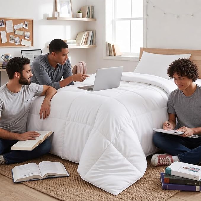Utopia Bedding Duvet Insert, Twin XL Comforter 68 x 92 Inches, White | Cozy All Season Comforter for Kids and Teens, Unisex, Down Alternative Fill, Soft Microfiber Shell, Machine Washable.
