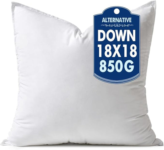 MIULEE 18x18 Inch Synthetic Down Alternative Pillow Insert | Decorative Throw Pillow 18 x 18 Inch Body Bed Sleeping Ultra Soft Fluffy Form for Sofa Couch Bed