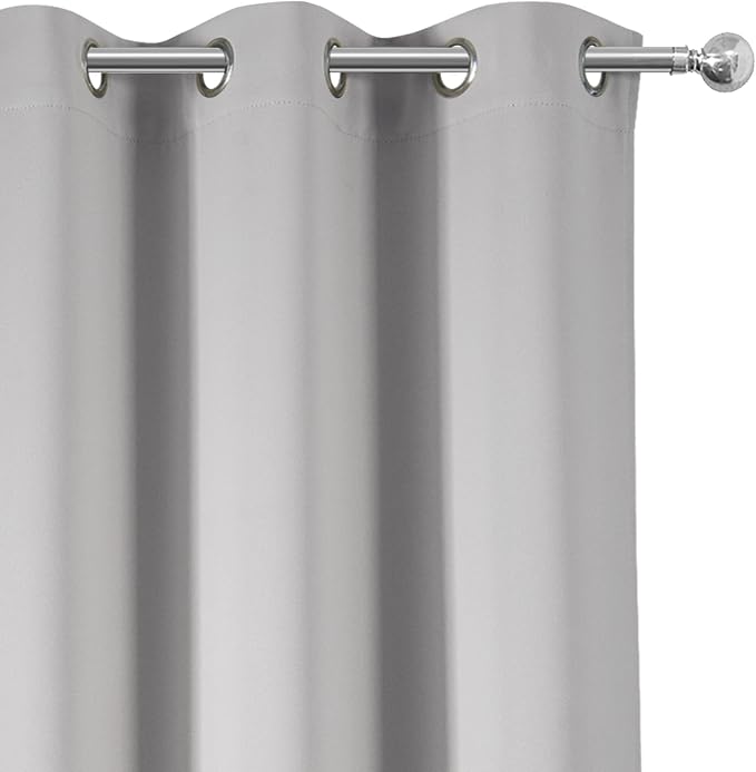 Light Grey Thermal Blackout Curtains/42 x 72 Inch/Set of 2 Panels Room Darkening Curtains for Bedroom