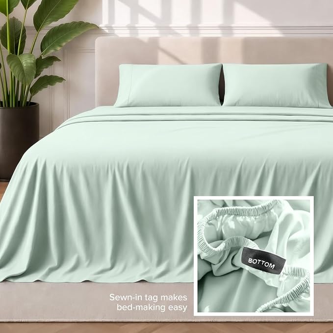Bare Home King Sheet Set - 1800 Ultra-Soft (King, Spring Mint) | Deep Pockets 6 to 15 Inches, Breathable, Hypoallergenic, Hotel Luxury, Easy Fit, Soft, All-Season