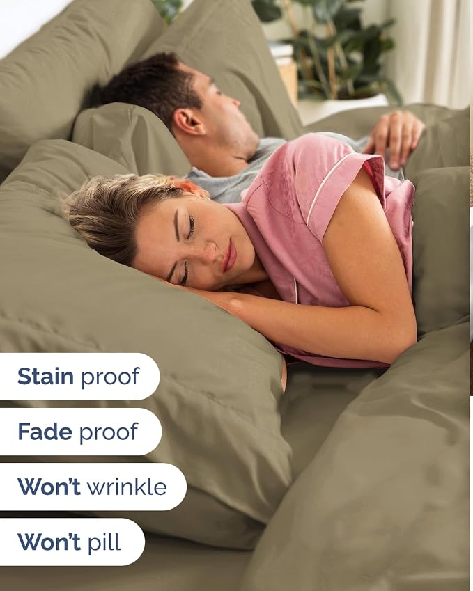 Flex Top Split Head King 6 Piece Sheet Set - Breathable & Cooling - Khaki | Ultra Soft Hotel Luxury Bedding Set w/ 8-16 Inch Deep Pockets, 1 Flat & 1 Split-Head Fitted Sheet & 4 Pillowcases, Fade Free