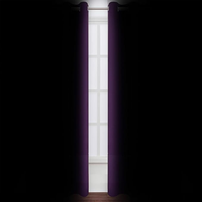 Purple Blackout Curtains 52 x 84 Inch Length/Set of 2 Curtain Panels/Thermal Insulated Room Darkening Curtains for Bedroom