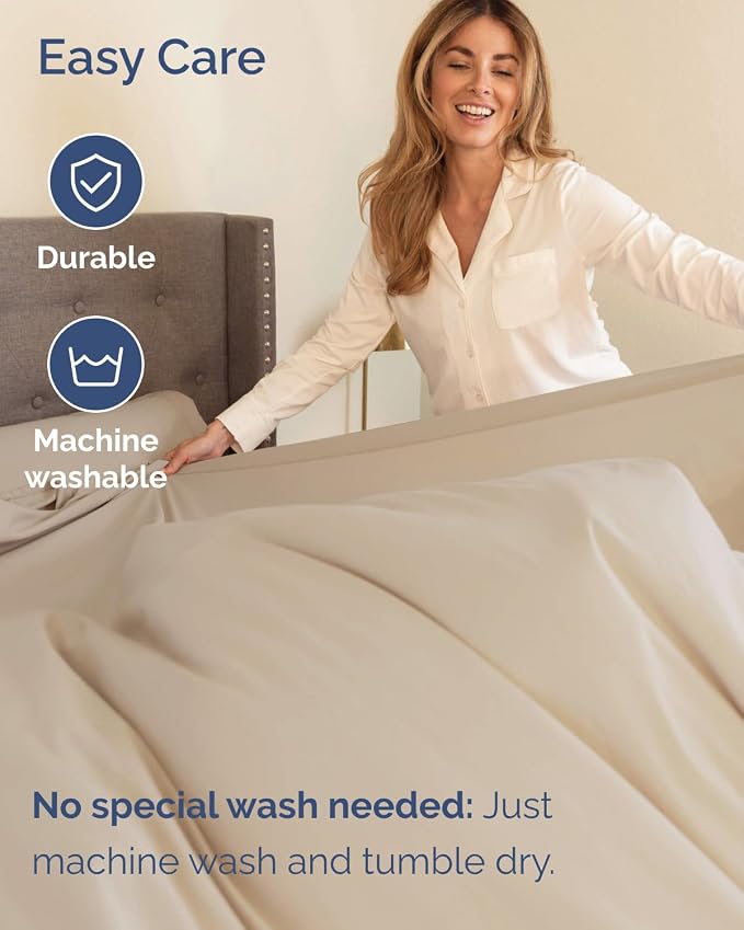 CGK Unlimited Extra Deep Flex Top Split Head King Sheet Set - 6 Piece Breathable and Cooling Sheets - Hotel Luxury Bedding for Women, Men, Kids & Teens - Easy Secure Fit - Extra Deep Pockets - Wheat