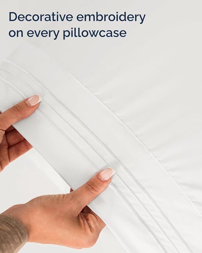 Full XL Sheets - 4 Piece Full XL Sheet Set - Soft & Cooling - Antique White | Hotel Luxury Bedding for Women & Men with Deep Pockets, Ultra-Soft, Comfy, Easy-Fit, Wrinkle Free & Fade Resistant, Oeko-Tex