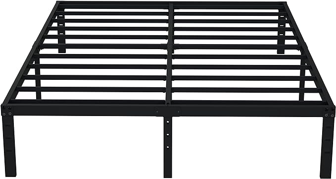 EMODA 14 Inch Full Size Bed Frame Heavy Duty Metal Platform | No Box Spring Needed, Easy Assembly Noise Free, Black