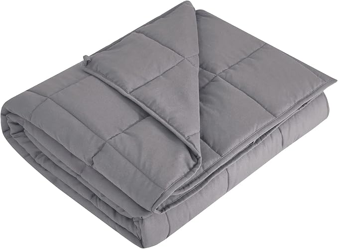 L'AGRATY Weighted Blanket for Adults 20lbs（Queen Size, 60"x80"） Cooling Heavy Blanket Microfiber Breathable Big Weighted Throw Blanket for Summer Fall Winter, Light Grey