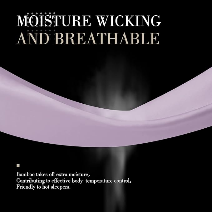 WishSmile Light Purple Cooling Pillowcases,2 Pack,20x36 inches
