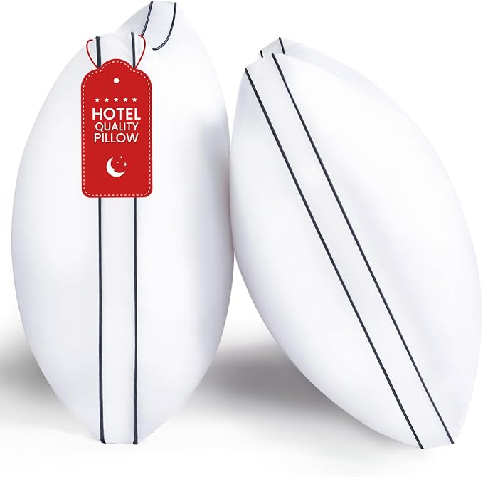 ROUMEA King Size Pillows Set of 2, Gusseted Bed Pillows for Sleeping | Luxury Hotel Quality, Supportive King Pillows with Soft Down Alternative for Back Stomach Side Sleepers,Machine Washable