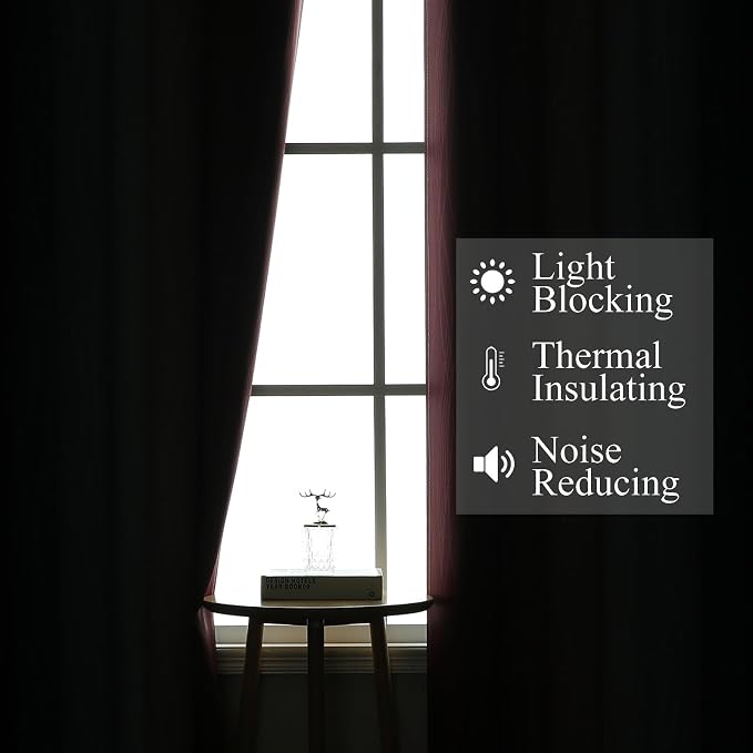 Navy Blue and Burgundy Red Ombre Blackout Curtains for Bedroom 84 Inch Long | Estelar Textiler Room Darkening Curtains for Living Room,Energy Saving,Thermal Insulated Grommet Window Drapes,52x84,2 Panels
