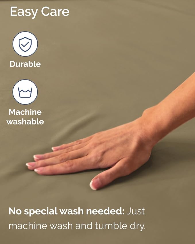2 Pack Extra Deep Full Fitted Sheets with Extra Deep Pockets - Khaki | Hotel Luxury Bottom Fitted Sheets Only, Soft, Fade & Wrinkle Free, Breathable & Comfy, All Around Elastic Fitted Sheets