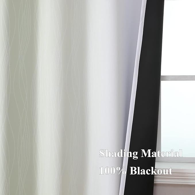 Sage Green and Greyish White Ombre Blackout Curtains for Bedroom 72 Inch | Estelar Textiler Thermal Insulated Living Room Darkening Drapes,Light Blocking Grommet Window Kids Curtains,52Wx72L,2 Panels
