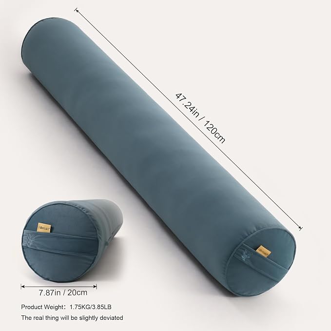 Body Pillow for Adults,Long Round Pillow,Big Cylindrical Pillow,Large Full Bolster Pillows for Side Sleepers (Slate Blue, 47.24"*7.87")