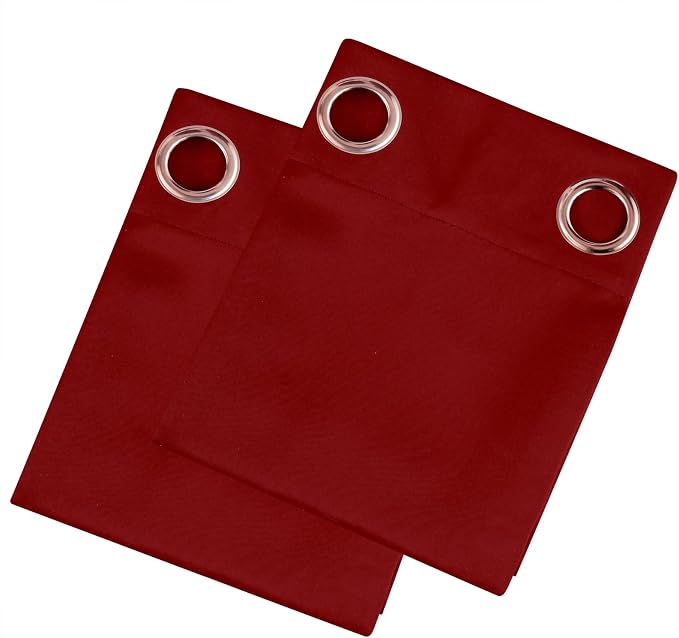 Blackout Curtains 66 x 72 Inch Long Red Curtains Set of 2 Panels Room Darkening Curtains for Bedroom and Living Room