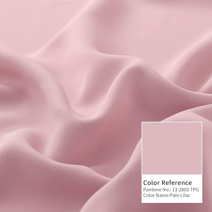 BGment Baby Pink 100% Blackout Curtains for Girls Bedroom 54 Inch Length, Thermal Insulated Full Light Blocking Grommet Noise Cancelling Small Window Curtains for Nursery 2 Panels Each 42 Inch Wide