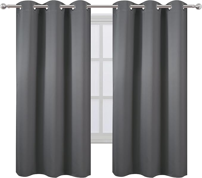Frost Grey Thermal Blackout Curtains/38 x 63 Inch/Set of 2 Panels Room Darkening Curtains for Bedroom