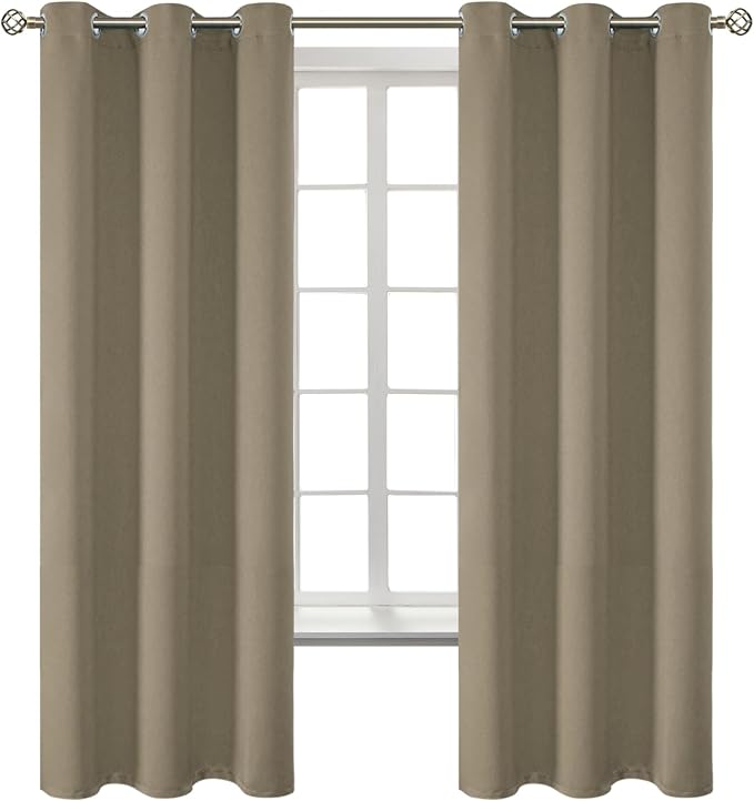 BGment Cocoa Room Darkening Curtains 63 Inch for Bedroom - 2 Panels | Grommet Top, Light-Blocking, Sunblock, Thermal Insulated, Window Drapes for Kids Boys Room, 42x63 Inch