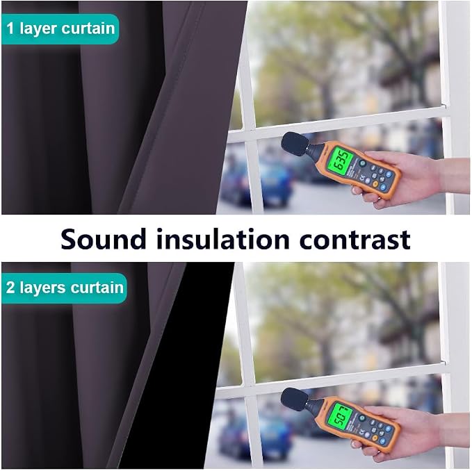 NICETOWN Greyish Purple Blackout Curtains for Baby Room 52" x 84" 2 Panels | 100% Room Darkening Energy Smart Noise Blocking Drapes for Guest Room Bedroom, Thermal Insulated Lined Window Dressing Decor
