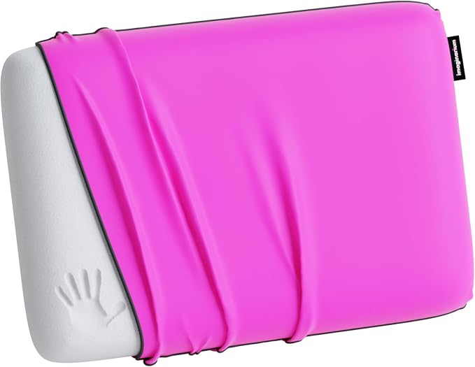 Imaginarium Memory Foam Pillow for Bed - 16" x 24" Standard – Fun Decorative Colorful Pillow for Sleeping - Back, Stomach & Side Sleepers – Includes Cooling Cover (Party Pink)