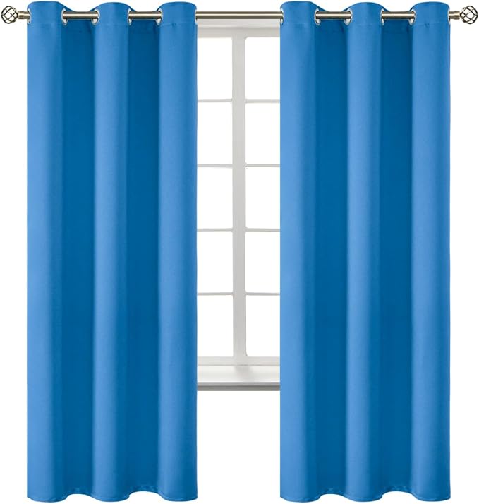 BGment Classic Blue Blackout Curtains for Bedroom 72 Inch Long - 2 Panels | Grommet Top, Black Out, Room Darkening, Sunblock, Thermal Insulated, Window Drapes for Kids Boys Room, 42x72 Inch