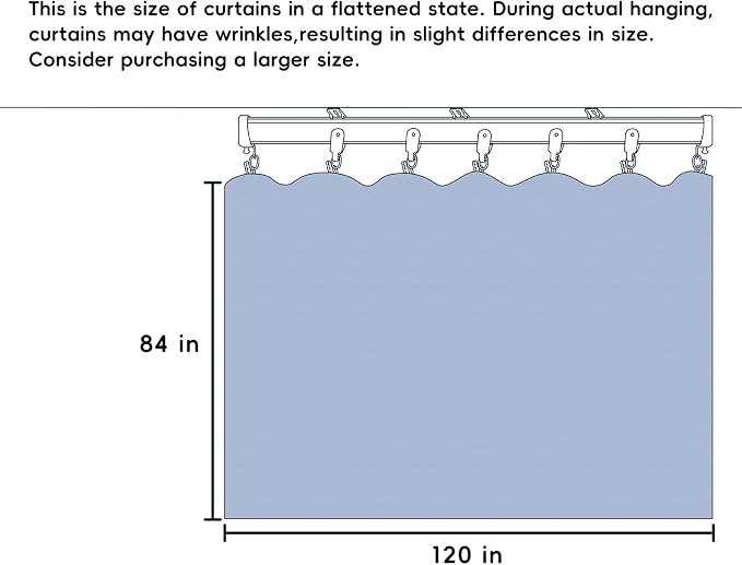 MaKefeile Room Divider Curtains Total Blackout Privacy Curtain Panel Room Thermal Insulated Noise Reduction Curtains for Bedroom Window Living Room Ceiling Track Curtain W 10 ft × H 7 ft Azure Blue