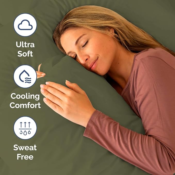 Short Queen Size 4 Piece Bed Sheet Set - RV Short Queen Sheets - Sage Green | Ultra-Soft, Breathable & Cooling Bed Sheets Set with Deep Pockets, Hotel Luxury Bedding for Women & Men, Wrinkle & Fade Free