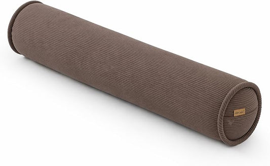 Corduroy Body Pillow for Side Sleepers, Cozy Bolster Pillow for Bed & Sofa, Soft Support Hugging Pillow for Relaxing Sleep, 47 x 7.87 Inches, Chocolate
