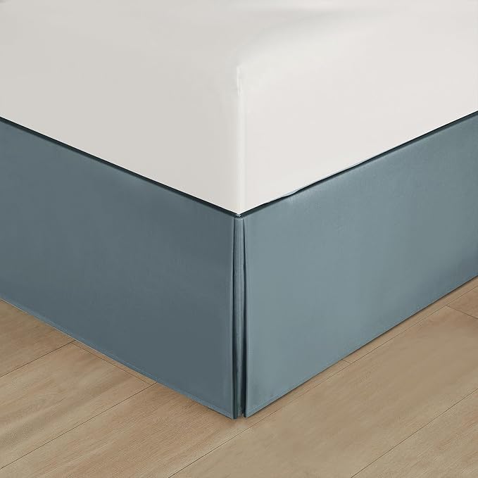 Blue King Size Comforter Set, 15 Pieces, Damask Jacquard Woven, Bedding Set with Sheets, Room in a Bag, Comforter, Bed Skirt, Pillow Shams and Decor Pillows, Curtains