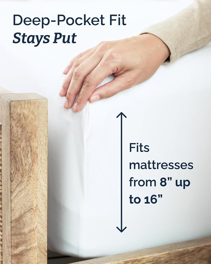 Twin 4 Piece Bed Sheet Set - Comfy, Breathable & Cooling Sheets - White | Ultra Soft Hotel Luxury Bedding Set with 8-16 Inch Deep Pockets, 1 Flat & 1 Fitted Sheet & 2 Pillowcases, Wrinkle & Fade Free