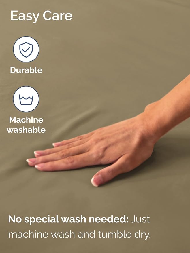 Extra Deep Cal King Fitted Sheet - Single Fitted Sheet Only - Khaki | Easily Fits 18 inch to 24 inch Mattress, Soft, Wrinkle Free, Breathable & Comfy, Extra Deep Pockets Hotel Luxury Fitted Sheet