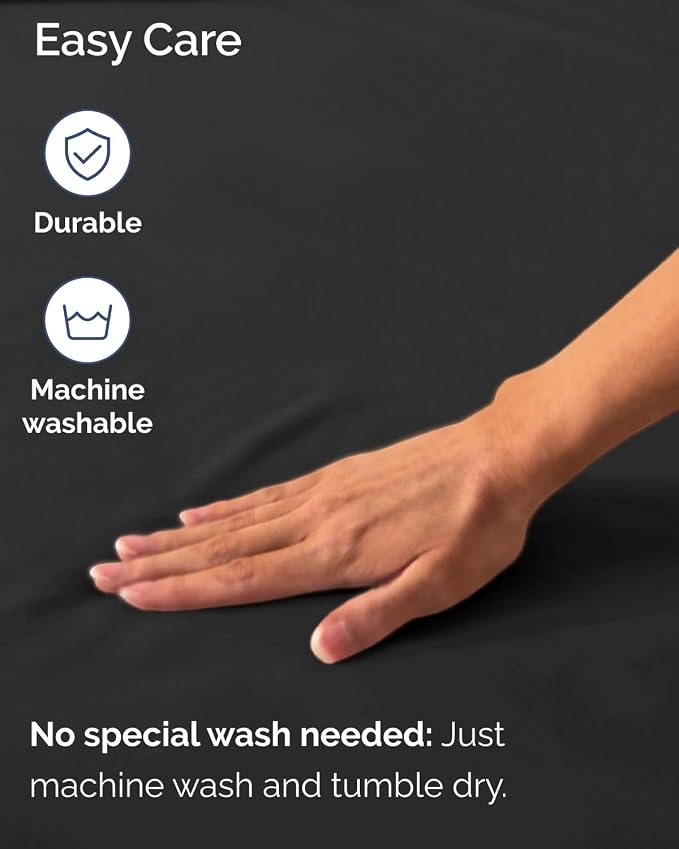 2 Pack Extra Deep Full Fitted Sheets with Extra Deep Pockets - Black | Hotel Luxury Bottom Fitted Sheets Only, Soft, Fade & Wrinkle Free, Breathable & Comfy, All Around Elastic Fitted Sheets