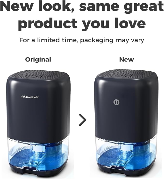 35 OZ Dehumidifier for Bedroom RV, Quiet with Auto Shut Off, Blue | 280 Sq.Ft Small Dehumidifiers for Home Bathroom Closet, 7 Color Light, 28dB Ultra Quiet, 35OZ Water Tank