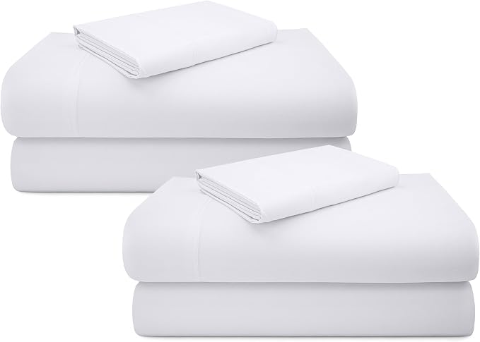 California Design Den 2 Pack 600 Thread Count Twin XL Bed Sheets Set, White | 100% Cotton Sateen Backed by Good Housekeeping Seal, Soft & Smooth, All-Around Elastic, Durable, Easy Care