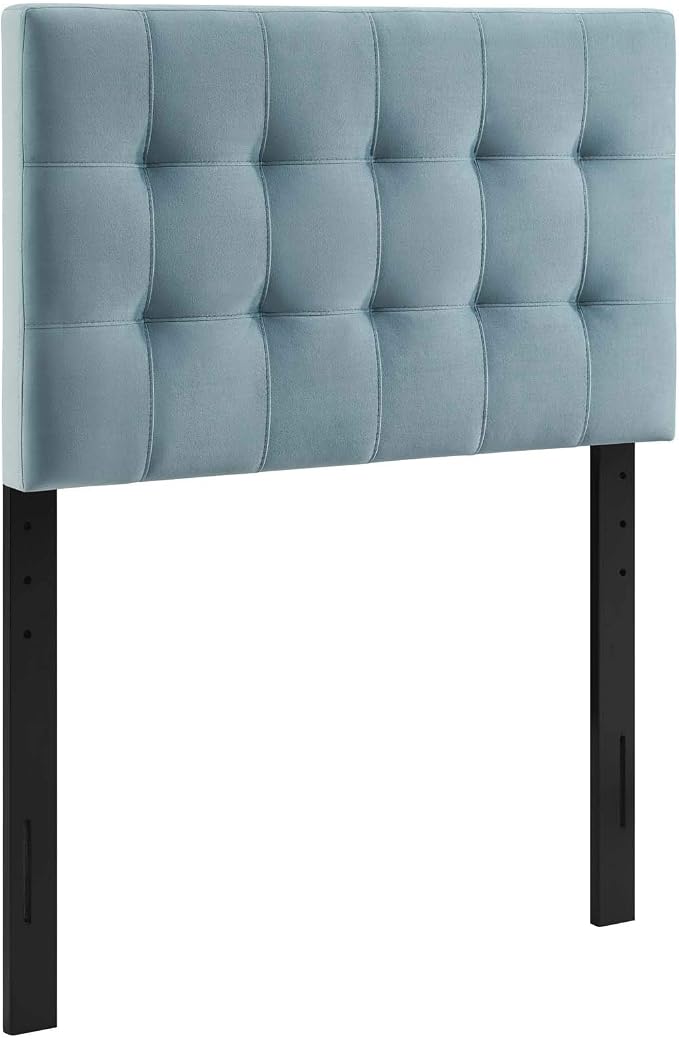 Modway Lily Biscuit Tufted Twin Performance Velvet Headboard, Light Blue