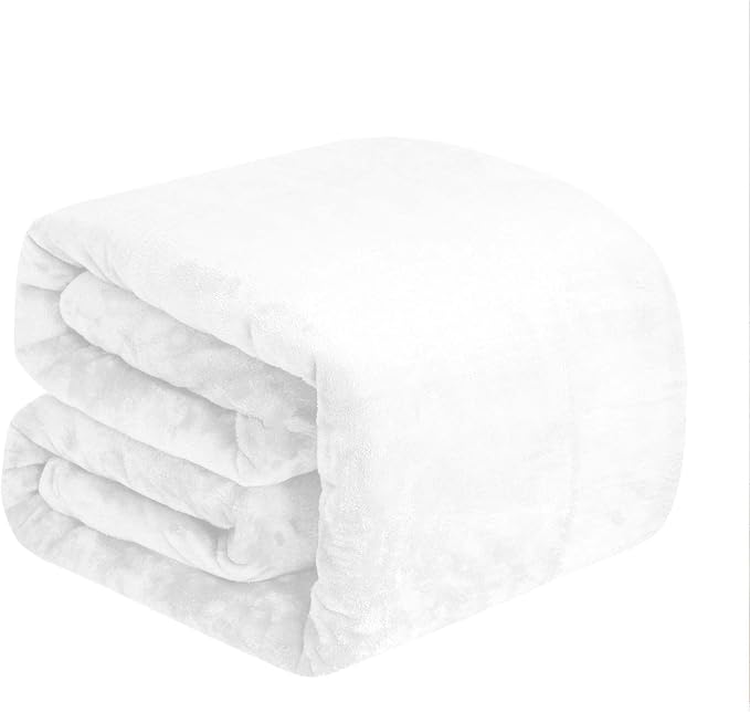 BEDELITE Fleece Blanket Soft Plush Throw for Couch White 50"x60" | Ultra Soft Fleece, Plush Microfiber, Lightweight Warmth, All Season Comfort, Fade Resistant, Machine Washable, Couch Sofa Bed