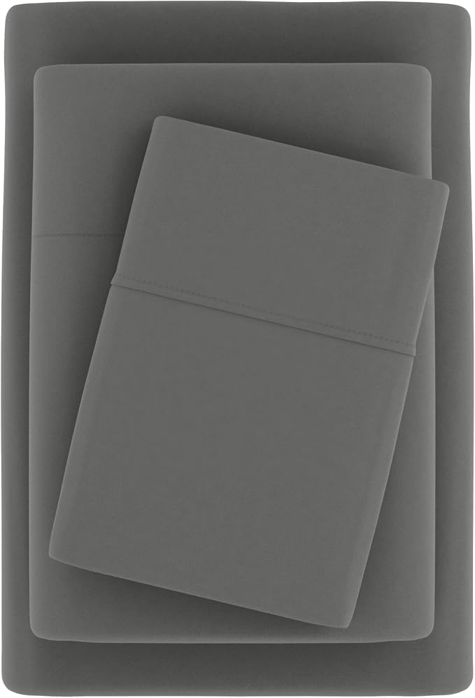 Linen Market Brushed Microfiber Queen Sheet Set 4 Piece – Oeko-TEX Certified Ultra Soft & Wrinkle-Free - 16" Deep Pocket Sheets - Easy Care Queen Size - Gray